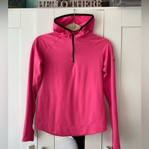 Nike Pro Pullover Hoodie, Girl's, X-Large, Hot Pink Quarter Zip